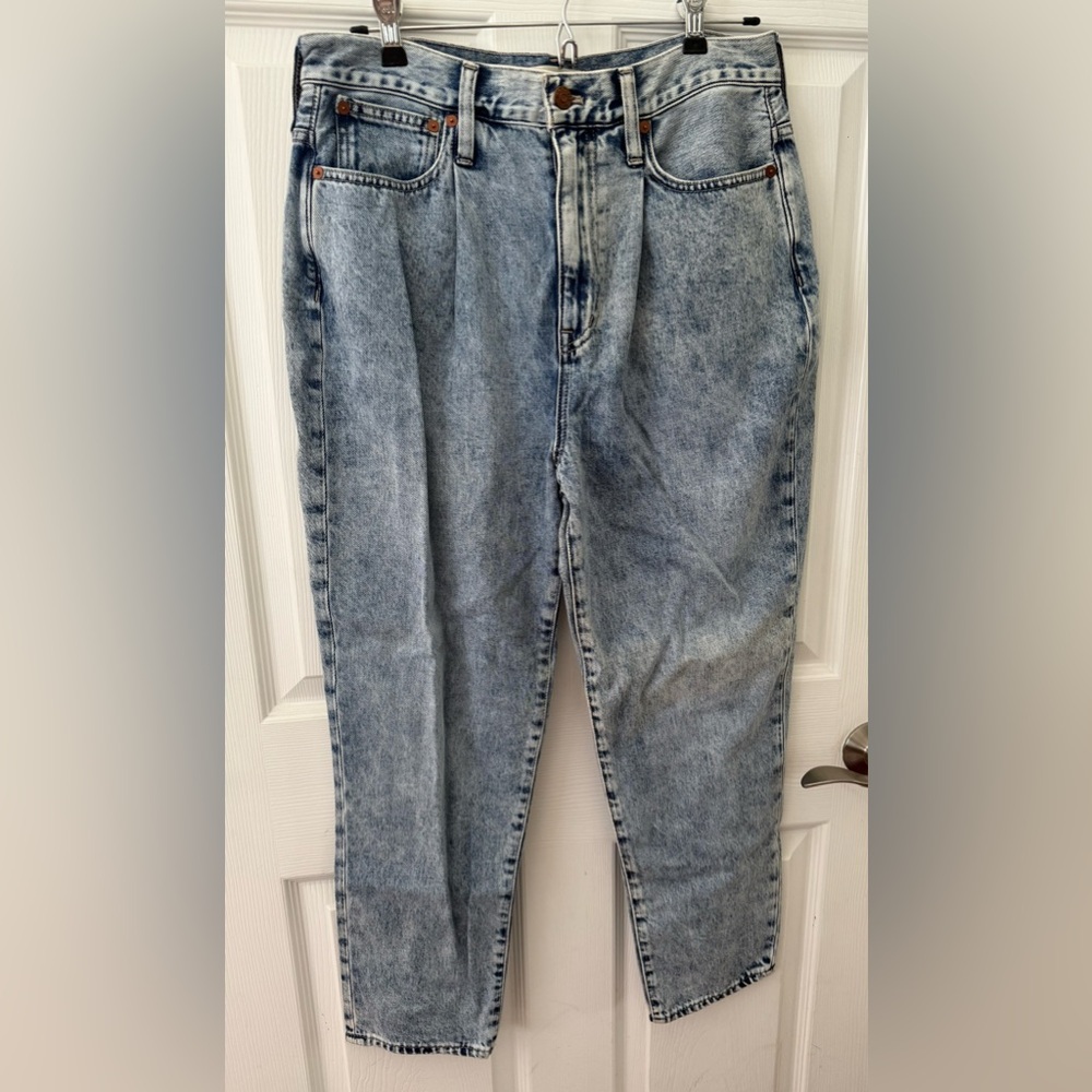 Madewell High-Rise Tapered Jeans | Acid Wash | Size 30